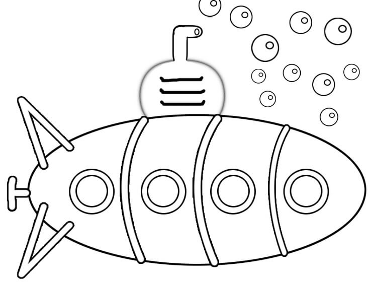 Dibujo Submarino Y Estrella De Mar Para Imprimir Y Colorear